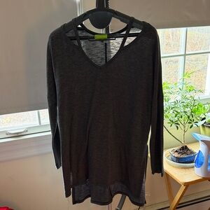 She + Sky Gray Long Sleeve Top